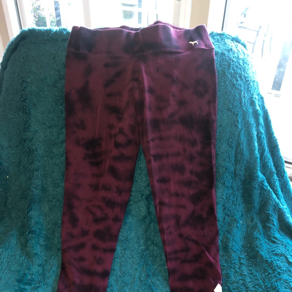Tie dye dark red burgundy PINK leggings